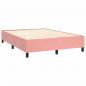 Preview: Boxspringbett mit Matratze & LED Rosa 140x190 cm Samt