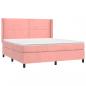 Preview: Boxspringbett mit Matratze & LED Rosa 180x200 cm Samt