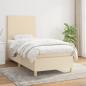 Preview: ARDEBO.de - Boxspringbett mit Matratze Creme 100x200 cm Stoff