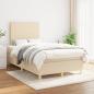 Preview: ARDEBO.de - Boxspringbett mit Matratze Creme 120x200 cm Stoff