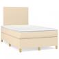 Preview: Boxspringbett mit Matratze Creme 120x200 cm Stoff