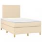 Preview: Boxspringbett mit Matratze Creme 120x200 cm Stoff