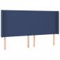 Preview: LED Kopfteil Blau 203x16x118/128 cm Stoff