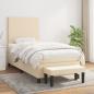 Preview: ARDEBO.de - Boxspringbett mit Matratze Creme 100x200 cm Stoff