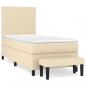 Preview: Boxspringbett mit Matratze Creme 100x200 cm Stoff