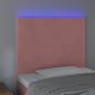 Preview: LED Kopfteil Rosa 80x5x118/128 cm Samt