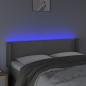 Preview: LED Kopfteil Grau 147x16x78/88 cm Kunstleder