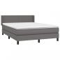 Preview: Boxspringbett mit Matratze Grau 140x190 cm Kunstleder