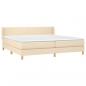 Preview: Boxspringbett mit Matratze Creme 200x200 cm Stoff