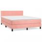 Preview: Boxspringbett mit Matratze Rosa 140x190 cm Samt