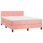 Preview: Boxspringbett mit Matratze Rosa 140x190 cm Samt