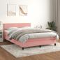 Preview: ARDEBO.de - Boxspringbett mit Matratze Rosa 140x200 cm Samt