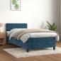 Preview: ARDEBO.de - Boxspringbett mit Matratze Dunkelblau 90x190 cm Samt