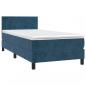 Preview: Boxspringbett mit Matratze Dunkelblau 90x190 cm Samt