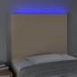 Preview: LED Kopfteil Creme 100x5x118/128 cm Stoff