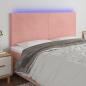 Preview: ARDEBO.de - LED Kopfteil Rosa 160x5x118/128 cm Samt