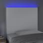 Preview: LED Kopfteil Weiß 80x5x118/128 cm Kunstleder