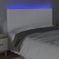 Preview: LED Kopfteil Weiß 160x5x118/128 cm Kunstleder