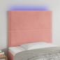 Preview: ARDEBO.de - LED Kopfteil Rosa 90x5x118/128 cm Samt