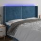 Preview: ARDEBO.de - LED Kopfteil Dunkelblau 203x16x118/128 cm Samt