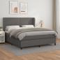 Preview: ARDEBO.de - Boxspringbett mit Matratze Grau 180x200 cm Kunstleder