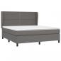 Preview: Boxspringbett mit Matratze Grau 180x200 cm Kunstleder