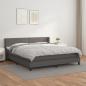 Preview: ARDEBO.de - Boxspringbett mit Matratze Grau 160x200 cm Kunstleder