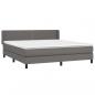 Preview: Boxspringbett mit Matratze Grau 160x200 cm Kunstleder