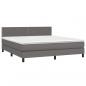 Preview: Boxspringbett mit Matratze & LED Grau 160x200 cm Kunstleder