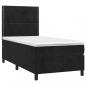 Preview: Boxspringbett mit Matratze & LED Schwarz 100x200 cm Samt