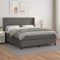 Preview: ARDEBO.de - Boxspringbett mit Matratze Grau 160x200 cm Kunstleder