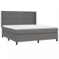 Preview: Boxspringbett mit Matratze Grau 160x200 cm Kunstleder