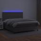 Preview: Boxspringbett mit Matratze & LED Grau 160x200 cm Kunstleder