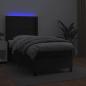 Preview: Boxspringbett mit Matratze & LED Schwarz 80x200 cm Kunstleder