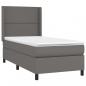 Preview: Boxspringbett mit Matratze & LED Grau 90x200 cm Kunstleder