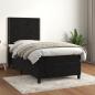 Preview: ARDEBO.de - Boxspringbett mit Matratze Schwarz 100x200 cm Samt