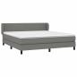 Preview: Boxspringbett mit Matratze Dunkelgrau 160x200 cm Stoff