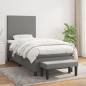 Preview: ARDEBO.de - Boxspringbett mit Matratze Dunkelgrau 80x200 cm Stoff