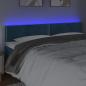 Preview: LED Kopfteil Dunkelblau 180x5x78/88 cm Samt