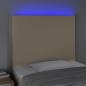 Preview: LED Kopfteil Creme 80x5x118/128 cm Stoff