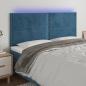 Preview: ARDEBO.de - LED Kopfteil Dunkelblau 180x5x118/128 cm Samt