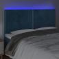 Preview: LED Kopfteil Dunkelblau 180x5x118/128 cm Samt