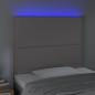 Preview: LED Kopfteil Grau 80x5x118/128 cm Kunstleder