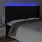 Preview: LED Kopfteil Schwarz 163x16x118/128 cm Kunstleder