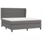 Preview: Boxspringbett mit Matratze Grau 160x200 cm Kunstleder