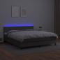 Preview: Boxspringbett mit Matratze & LED Grau 180x200 cm Kunstleder