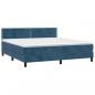 Preview: Boxspringbett mit Matratze & LED Dunkelblau 180x200 cm Samt