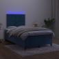 Preview: Boxspringbett mit Matratze & LED Dunkelblau 120x200 cm Samt