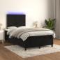 Preview: ARDEBO.de - Boxspringbett mit Matratze & LED Schwarz 120x200 cm Samt