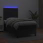 Preview: Boxspringbett mit Matratze & LED Schwarz 80x200 cm Kunstleder